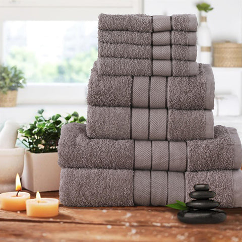 8Pc Manhattan Bamboo Towel Bale Set - Mink