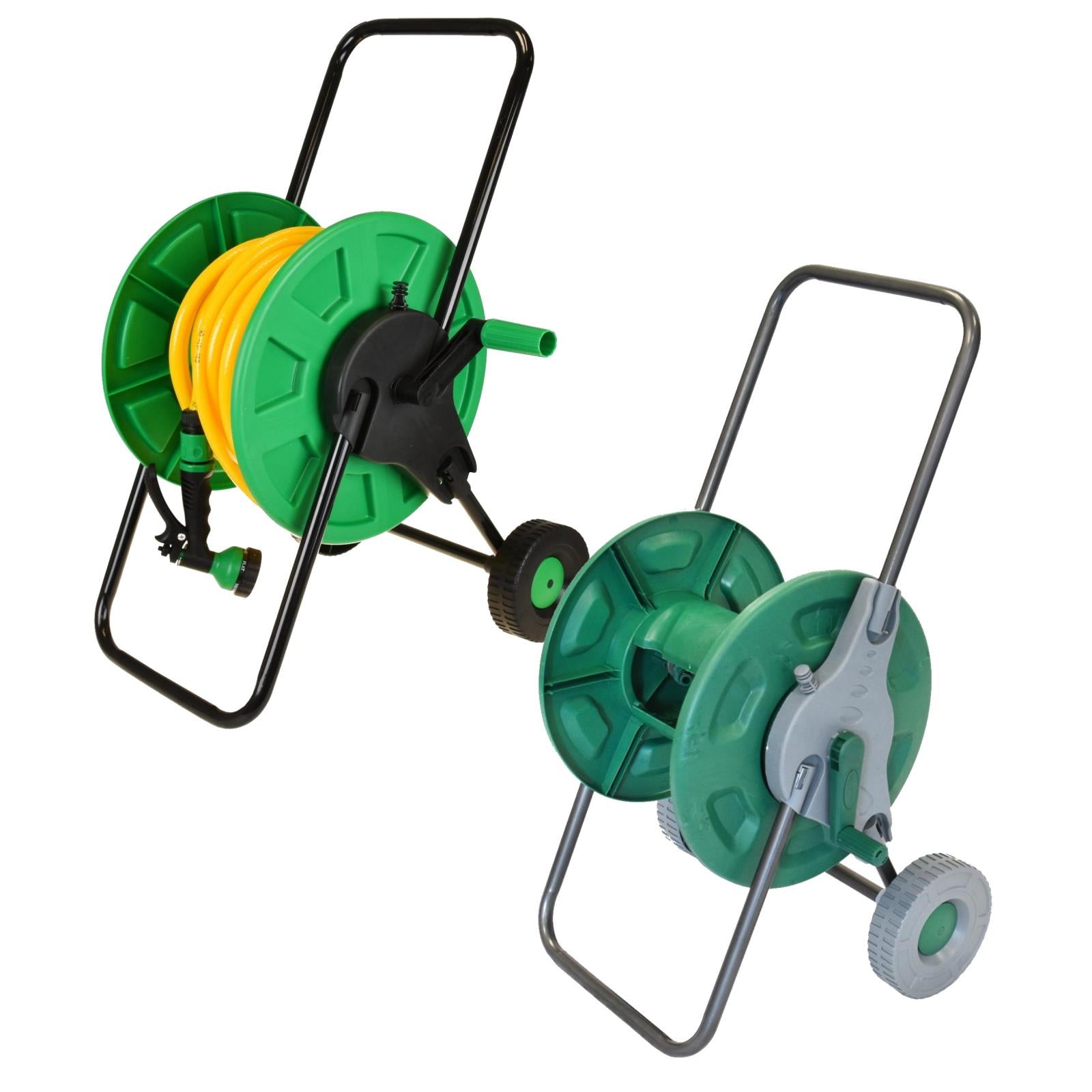 Garden Hose Reel Trolley 60M Portable Water Pipe Free Standing Hose Cart