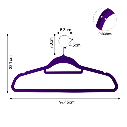 Purple Flocked Hangers - 10PK