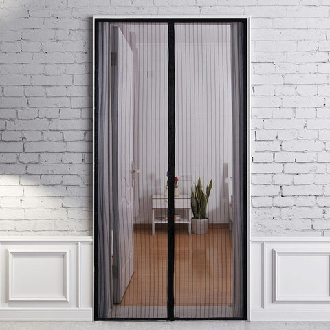 2PC Magic Door Mesh Magnetic Insect Screen Black