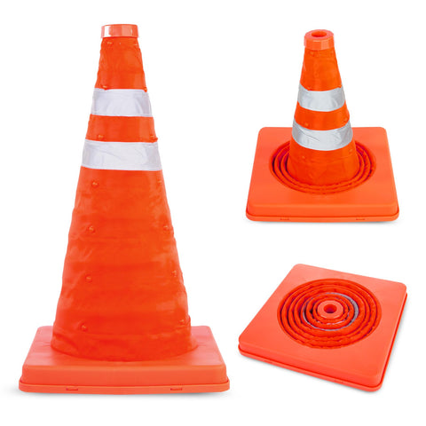 High Visibility 18" Pop Up Safety Cone Portable Traffic Emergency Football