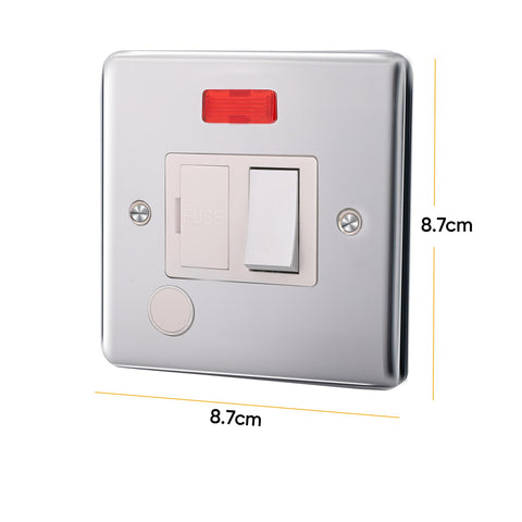 Standard Plate Switches and Sockets USB Plug Nickel Steel Rounded Corners Fused