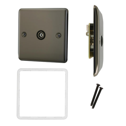 Standard Plate Switches and Sockets USB Plug Nickel Steel Rounded Corners Fused