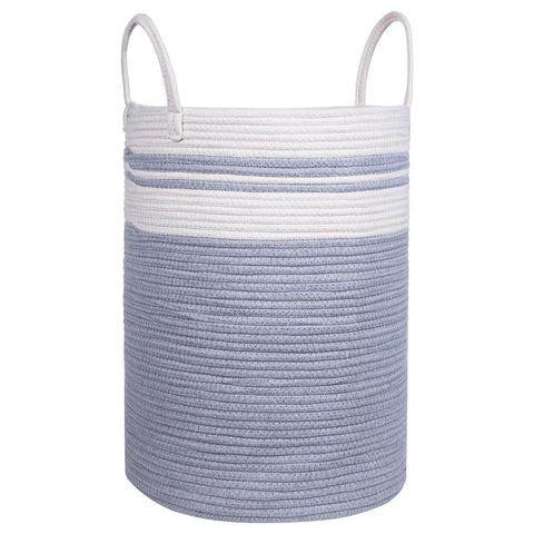 Attractive Grey & Cream Woven Laundry Basket for Home Organisation