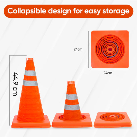 High Visibility 18" Pop Up Safety Cone Portable Traffic Emergency Football