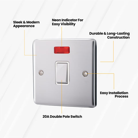 Standard Plate Switches and Sockets USB Plug Nickel Steel Rounded Corners Fused