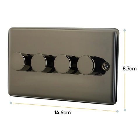 Standard Plate Switches and Sockets USB Plug Nickel Steel Rounded Corners Fused