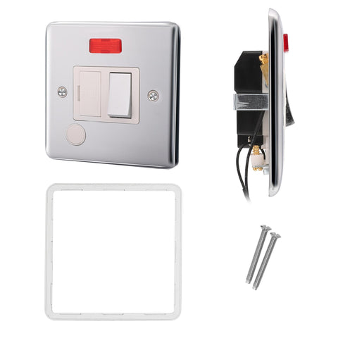 Standard Plate Switches and Sockets USB Plug Nickel Steel Rounded Corners Fused