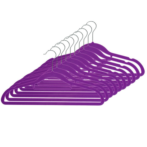 Purple Flocked Hangers - 10PK