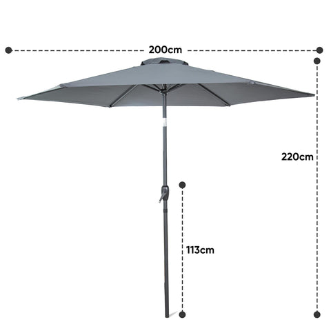 2.7M Garden Parasol Umbrella Provides Ample Shade GREY