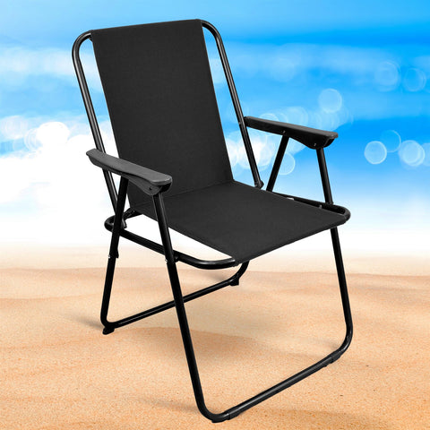 Relaxing Spring Beach Chair Designed for Outdoor Comfort BLACK