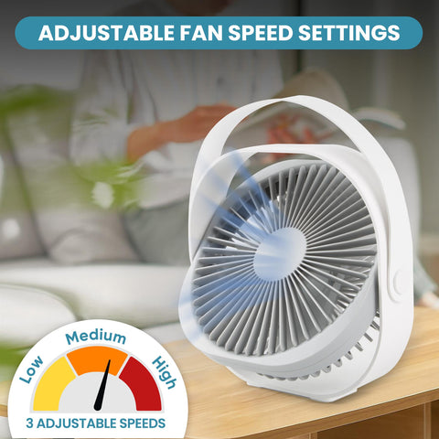 Mini USB Desk Fan with 3 Speed Setting Ultra Quiet Cooling