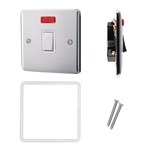 Standard Plate Switches and Sockets USB Plug Nickel Steel Rounded Corners Fused