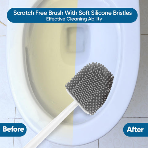 Hygienic Silicone Toilet Brush Set for Bathroom Cleanliness