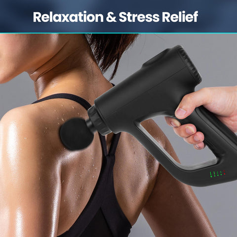 High Tech Touch Screen Deep Tissue Massage Gun BLACK