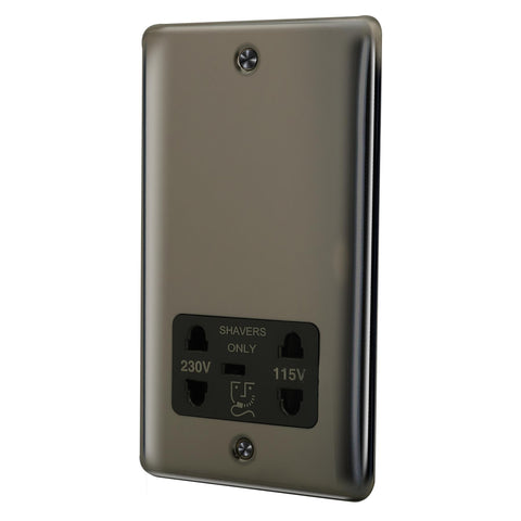 Standard Plate Switches and Sockets USB Plug Nickel Steel Rounded Corners Fused