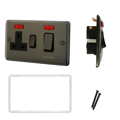 Standard Plate Switches and Sockets USB Plug Nickel Steel Rounded Corners Fused