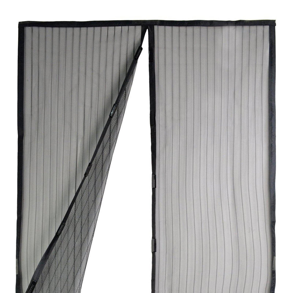 2PC Magic Door Mesh Magnetic Insect Screen Black