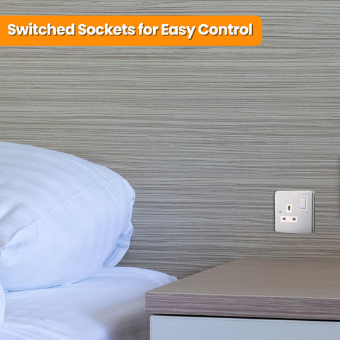 Standard Plate Switches and Sockets USB Plug Nickel Steel Rounded Corners Fused