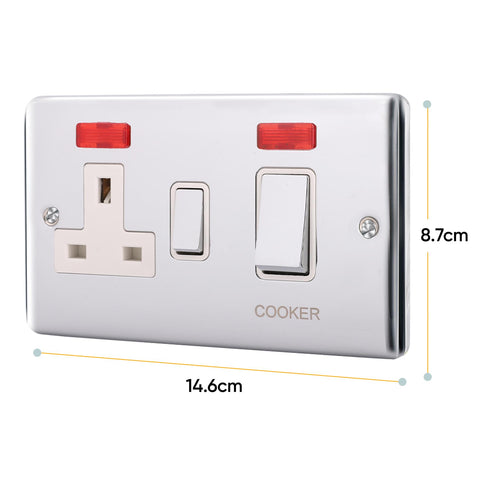 Standard Plate Switches and Sockets USB Plug Nickel Steel Rounded Corners Fused