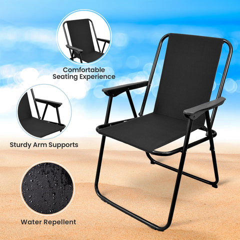 Relaxing Spring Beach Chair Designed for Outdoor Comfort BLACK