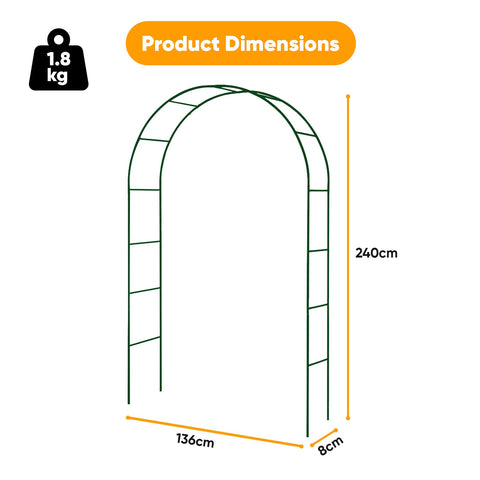 2.4 Metres Metal Garden Trellis Arch