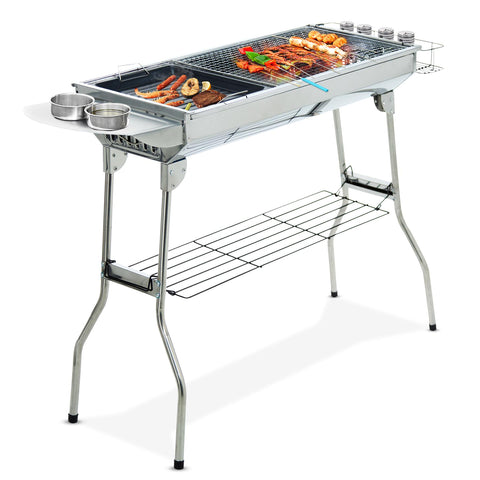 Charcoal BBQ Grill  Stainless Steel Outdoor BBQ Grill