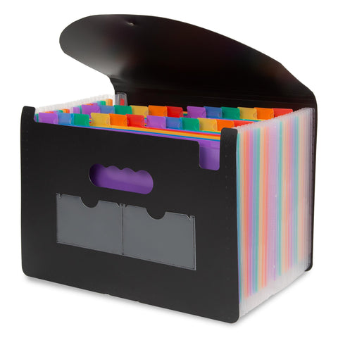 A4 Black 24 Pocket Expanding File Organiser for Office Essentials