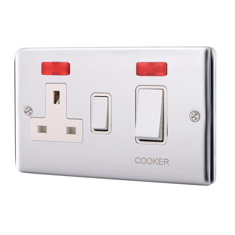 Standard Plate Switches and Sockets USB Plug Nickel Steel Rounded Corners Fused