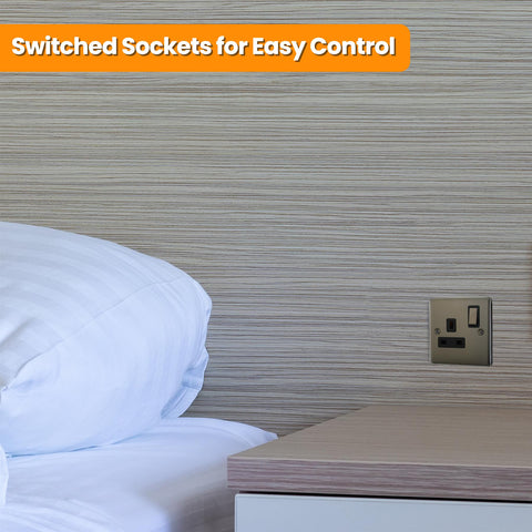 Standard Plate Switches and Sockets USB Plug Nickel Steel Rounded Corners Fused