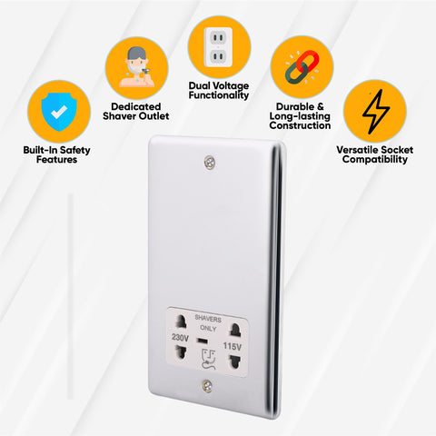 Standard Plate Switches and Sockets USB Plug Nickel Steel Rounded Corners Fused