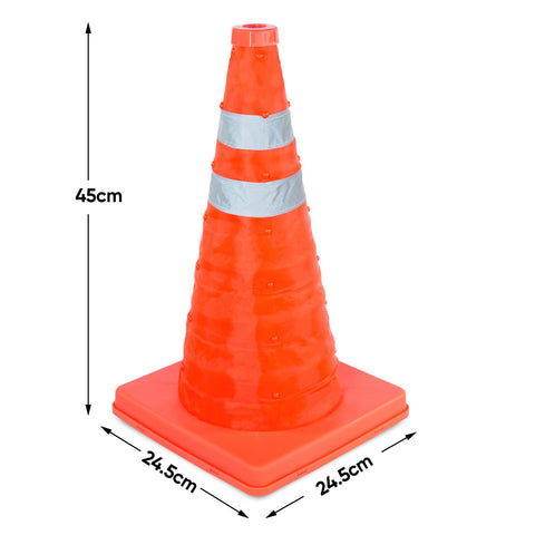 High Visibility 18" Pop Up Safety Cone Portable Traffic Emergency Football