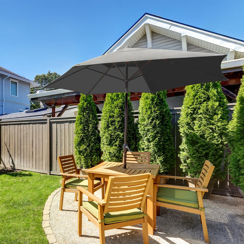 2.7M Garden Parasol Umbrella Provides Ample Shade GREY