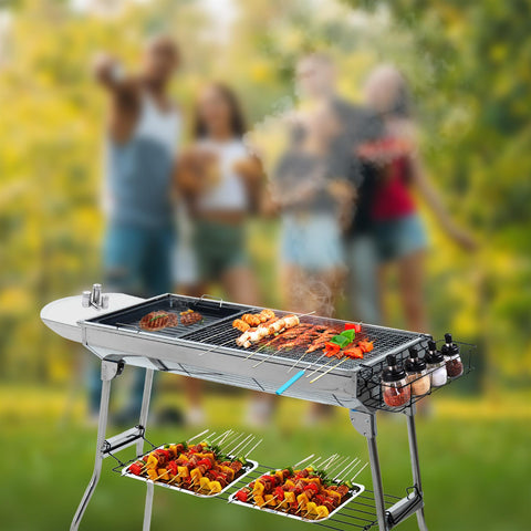 Charcoal BBQ Grill  Stainless Steel Outdoor BBQ Grill