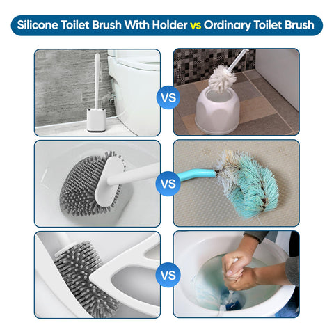 Hygienic Silicone Toilet Brush Set for Bathroom Cleanliness