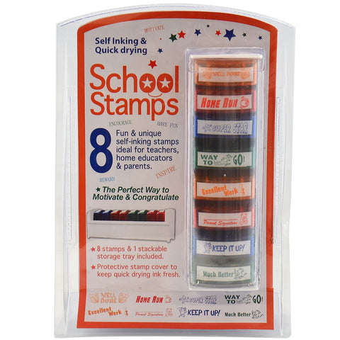 Set of 8 Ink School Stamps