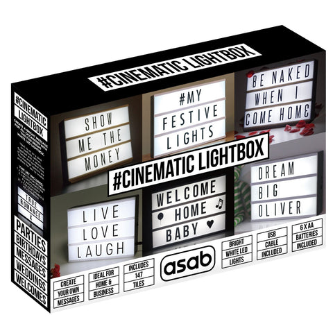 Light Box with 147 Black Letters Cinematic Ambiance at Home