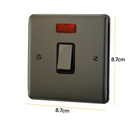 Standard Plate Switches and Sockets USB Plug Nickel Steel Rounded Corners Fused