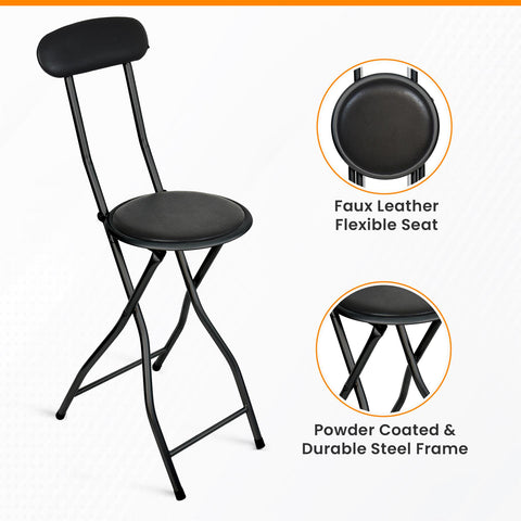 Space Saving Folding Bar Stool for Easy Storage