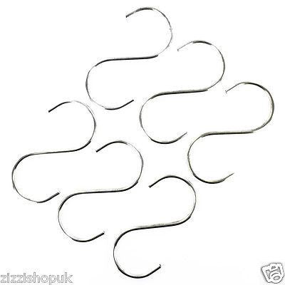 6 Large Metal S Hooks Hanging Rail