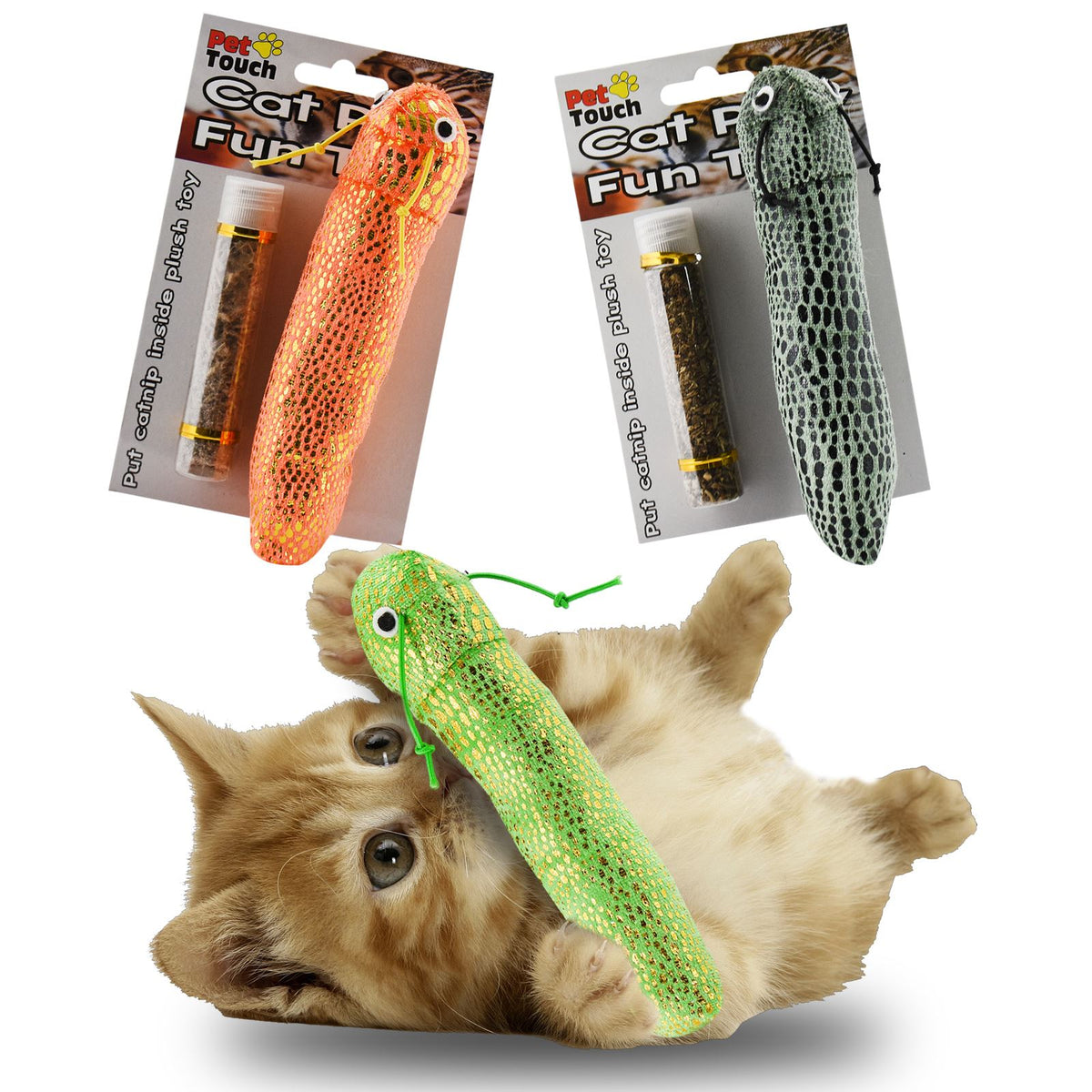 Cat Nip Worms Furry Friend Treat Toy