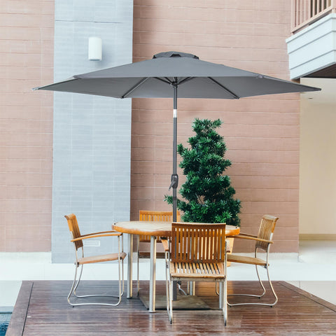 2.7M Garden Parasol Umbrella Provides Ample Shade GREY