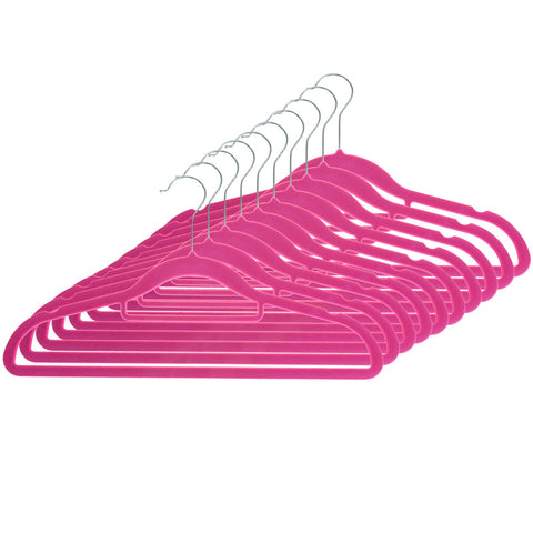 Pink Flocked Hangers - 10PK