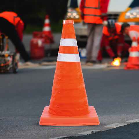 High Visibility 18" Pop Up Safety Cone Portable Traffic Emergency Football