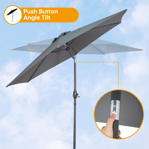 2.7M Garden Parasol Umbrella Provides Ample Shade GREY