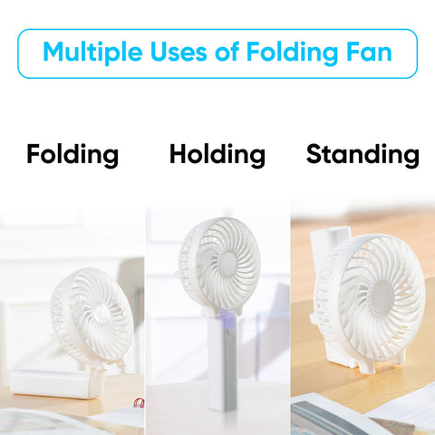 Mini Foldable Travel Fan Handheld Fan with USB Battery Powered Ultra Quiet Use