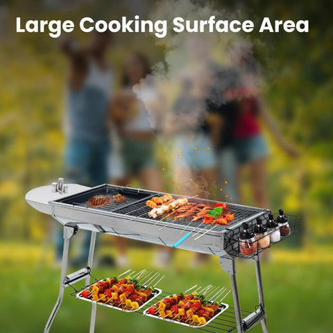 Charcoal BBQ Grill  Stainless Steel Outdoor BBQ Grill