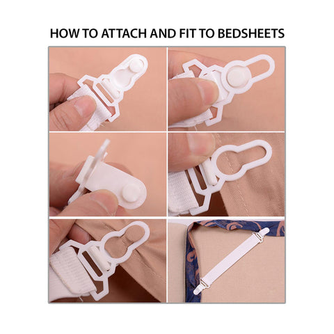 Pack of 4 Bed Sheet Grippers