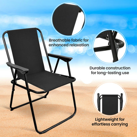 Relaxing Spring Beach Chair Designed for Outdoor Comfort BLACK