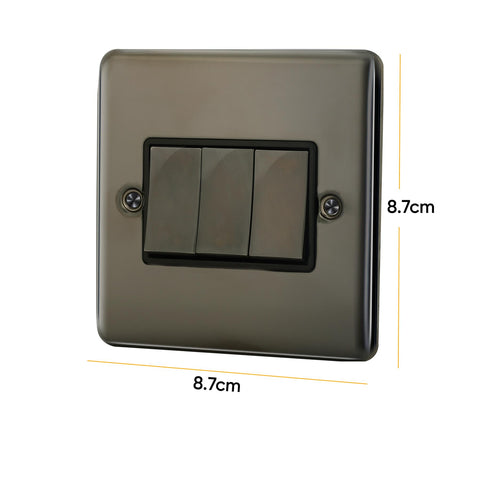 Standard Plate Switches and Sockets USB Plug Nickel Steel Rounded Corners Fused